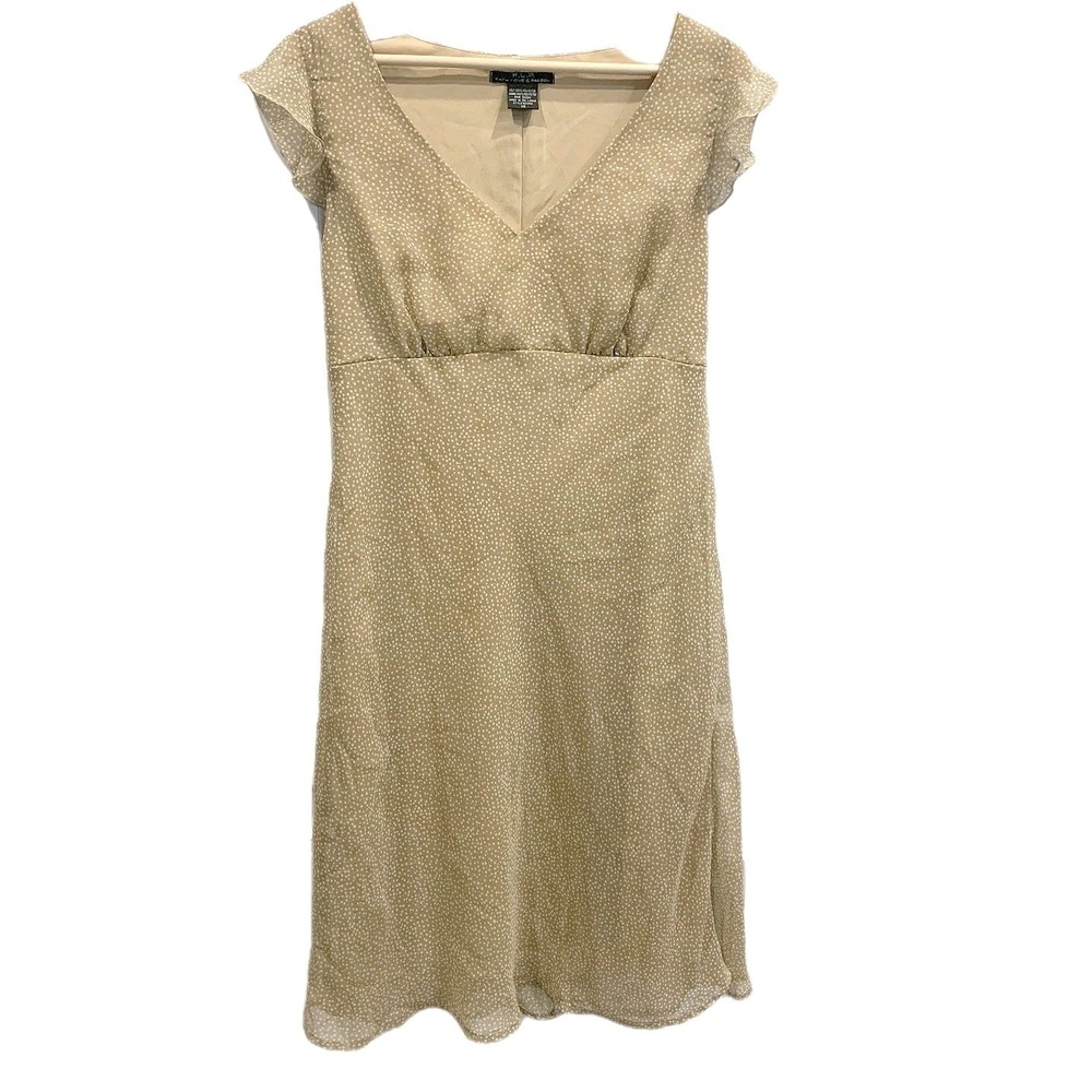 FLP Dress Size 14 Tan Polka Dot‎ 90s